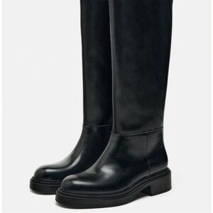 Zara flat knee high boots *brand new*